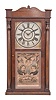 Clocks- 4 (Four): (1) Williams, Orton, Preston & Co., Farmington, Conn., half column and splat shelf clock, 30 hour, time and strike, wooden movement, c1838; (2) Seth Thomas Clock Co., "Kitchen" clock, 8 day, time and strike, spring driven movement in a walnut veneer case, c1875; (3) Three weight German cuckoo with dancers and Swiss musical movement, c1980; (4) F. Marti, France, black mantel clock, 8 day, time and strike with visible escapement in a black slate case with red marble insets, c1889.