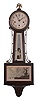 Clocks- 2 (Two): (1) Seth Thomas Clock Co., Thomaston, Conn., Plymouth "Banjo No. 5" wall clock, 8 day, time and strike, spring driven movement in a walnut case, c1929; (2) New Haven Clock Co., New Haven, Conn.," Whitney" wall clock, 8 day, time and strike with Westminster chime, in a walnut case, c1932.