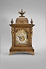 Germany, Junghans, 8 day, time and strike spring brass movement mantel clock with separate Westminster chime train.