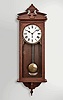 New Haven Clock Co., New Haven, Conn., "Vamoose" wall clock, 8 day, time only, spring driven movement in an oak case.