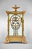 New Haven Clock Co., New Haven, Conn., "Tecumseh", 8 day, time and strike spring brass movement crystal regulator mantel clock.