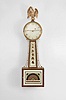 Attributed to Simon Willard, Boston, Mass., 8 day, weight brass movement patent or banjo wall timepiece.