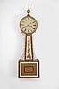 Perhaps Simon or Aaron Willard, Boston, Mass., 8 day, weight T-bridge brass movement banded case patent or banjo or wall timepiece