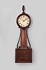 Williams & Hatch, North Attleboro, Mass., 8 day, weight brass movement wood front Patent or banjo timepiece.