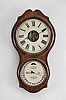 Ithaca Calendar Clock Co., Ithaca, New York, "Office No. 4", 30 day, spring brass movement double dial calendar wall timepiece.