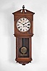 Seth Thomas Clock Co., Thomaston, Conn,, "Umbria" wall hanging clock with a double spring driven 15 day timepiece movement in a mahogany case.