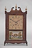 E. Terry & Sons, Plymouth, Conn., 30 hour, time and strike weight wood movement pillar & scroll shelf clock.