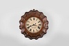 Wayne R. Cline, Bowling Green, Kentucky, 8 day lever movement miniature of an Ingraham corrugated model wall timepiece.