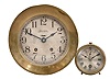 Clocks- 2 (Two): (1) Seth Thomas Clock Co., Thomaston, Conn., "Ship's Bell No. 6" marine clock, 8 day, time and ship's strike, 7-jewel spring driven balance wheel movement in a brass case with screw on bezel and 5.5 inch silvered dial, c1940; (2) Chelsea Clock Co., Boston, Mass., "Special Auto" car clock, 8 day, time only, spring driven jeweled balance wheel movement in a brass case with 2.75 inch silvered dial, c1925.