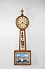 Massachusetts, Possibly a North Attleboro maker, 8 day, weight brass movement patent or banjo timepiece retailed by J. J. Beals & Son, Boston.