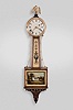 Eastman Clock Co., Boston, Mass., 8 day, weight brass movement patent or banjo wall timepiece.