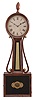 Clocks- 2 (Two) Attleboro Banjos: (1) Possibly Horace Tifft, North Attleboro, Mass., Patent or banjo timepiece, 8 day, weight driven movement in a mahogany and mahogany veneer case, c1840; (2) Williams & Hatch, North Attleboro, Mass., Patent or banjo timepiece, 8 day, weight driven movement in a mahogany and mahogany veneer case, c1840.