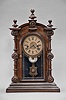 Welch, Spring & Co., Forestville, Conn., "Patti VP", 8 day, time, strike and alarm spring brass movement shelf clock.