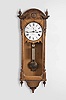 Seth Thomas Clock Co., Thomaston, Conn., "Regulator No. 6" hanging clock with a weight driven 8 day timepiece movement with a deadbeat escapement and maintaining power in an oak case.