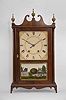 E. Terry & Sons, Plymouth, Conn., 30 hour, time and strike weight wood movement pillar & scroll shelf clock.