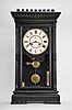 Seth Thomas Clock Co., Thomaston, Conn., "Garfield", 8 day, time and strike weight brass movement ebonized case shelf clock.