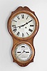 Ithaca Calendar Clock Co., Ithaca, NY, "No. 4 Hanging Office", 30 day, spring brass movement double dial calendar wall timepiece.