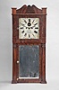 Hotchkiss & Benedict, Auburn, New York, 8 day, time and strike weight brass movement flat column and splat shelf clock.