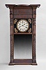 Munger & Benedict, Auburn, New York, 8 day, time and strike weight driven, brass movement Empire case "ironing board top" shelf clock.