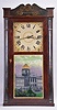 Clocks- 3 (Three) :(1) Forestville Mfg. Co., Bristol, Conn., 8 day, time and strike weight brass movement column & cornice shelf clock. c1850 (2) Henry Judd, Torrington, Conn., 30 hour, time and strike weight wood Torrington movement shelf clock. c1830. (3) Riley Whiting, Winchester, Conn., 8 day, time and strike weight wood movement column & cornice top shelf clock. c1830