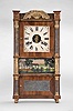 Birge, Mallory and Co., Bristol, Conn., 30 hour, time and strike weight brass movement miniature triple decker shelf clock.