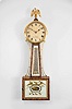 Daniel Hubbard, Woonsocket, Rhode Island, 8 day, weight brass movement patent or banjo wall timepiece.
