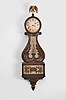 Massachusetts, 8 day, weight brass movement box Lyre wall timepiece.