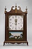 George Bruno, Torrington, Conn. reproduction of a 30 hour, time and strike weight wood movement outside escape pillar & scroll shelf clock.