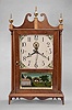 George Bruno, Torrington, Conn. reproduction of a 30 hour, time and strike weight wood movement outside escape pillar & scroll shelf clock.