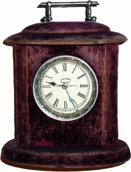 C.1883, Terry Clock Co., Pittsfield, Mass. 30-hour "Plush" alarm clock, — Antique Clocks Price Guide