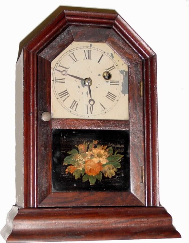 C.1865, Atkins Clock Co., 30-hour rosewood cottage clock — Antique Clocks Price Guide