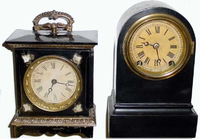 C.1870, A Lot of 2 Small iron shelf clocks: — Antique Clocks Price Guide