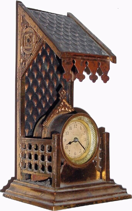 C.1900, Parker and Whipple Mfg. Co., Meriden, CT, 30-hour backwind balance escapement timepiece — Antique Clocks Price Guide