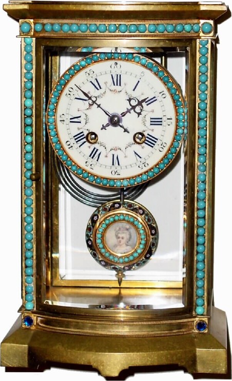 C.1900, French, Vincenti and Cie., Paris, bow front crystal regulator with portrait pendulum. — Antique Clocks Price Guide