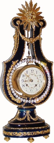 C.1989, French, L'Epee, Reproduction Lyre clock in very good condition. — Antique Clocks Price Guide