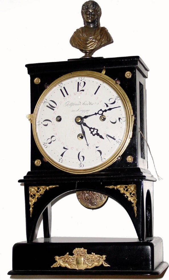 C.1790, German, Gottfried Seidler, in Leippa, a well made Grand Sonnerie, + calendar mantel clock of 1-week duration, with restorations. — Antique Clocks Price Guide