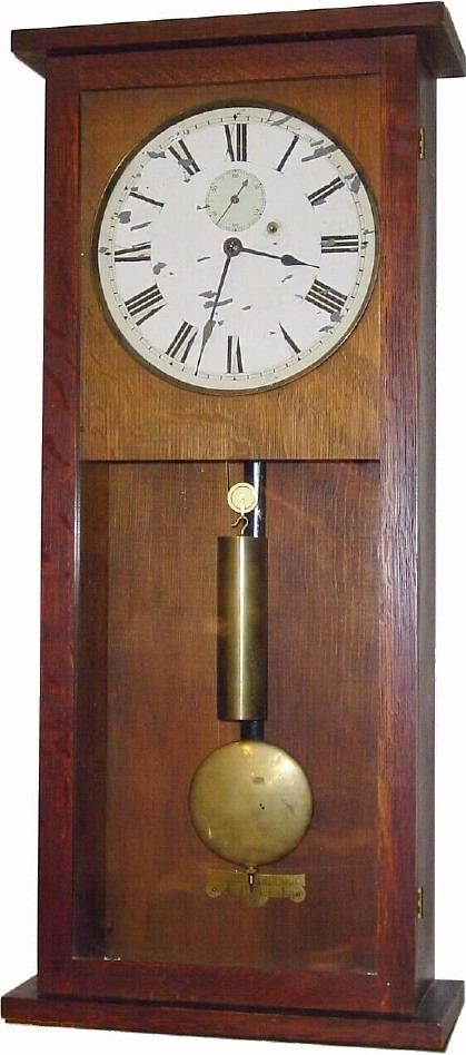 C.1905, Seth Thomas, Office Regulator in an oak case with 9 inch dial, as-found. — Antique Clocks Price Guide