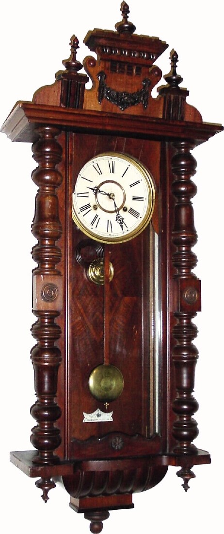 C.1890, Waterbury Clock Co, German Style wall clock, unknown model. — Antique Clocks Price Guide