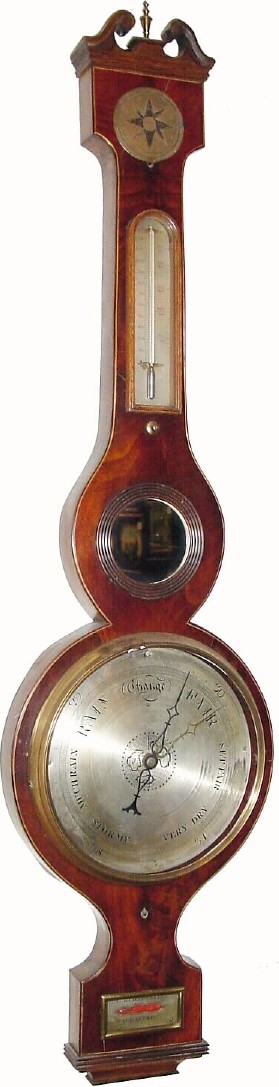 C.1850, English, G. Giaccomelli, mercury wheel barometer. — Antique Clocks Price Guide