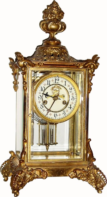 C.1903, Waterbury Clock Co., "Avignon" 8-day time/strike crystal regulator. — Antique Clocks Price Guide