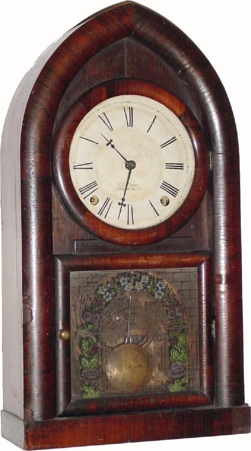 C.1850, Pond and Barnes, Boston, Mass., 8-day time/strike rosewood beehive shelf clock. — Antique Clocks Price Guide