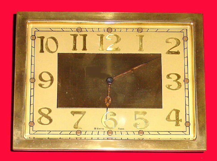 C.1950, Swiss Brass frame desk timepiece — Antique Clocks Price Guide