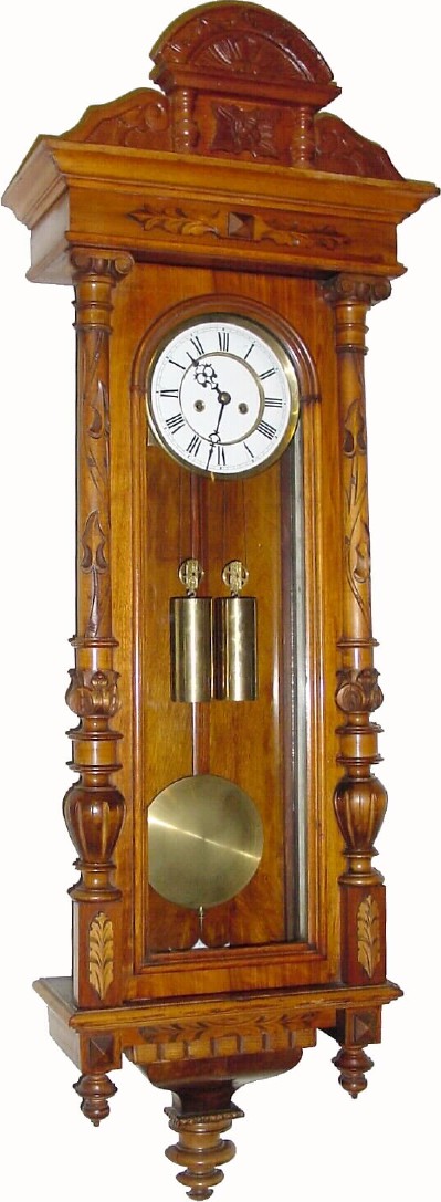 C.1885, German, Gustav Becker, 2-Wt regulator in the Viennese style, with restoration. — Antique Clocks Price Guide
