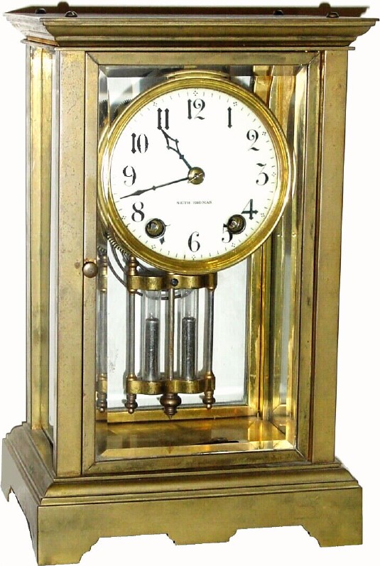 C.1909, Seth Thomas Clock Co., "Orchid No. 4" 8-day crystal regulator, in generally good condition. — Antique Clocks Price Guide