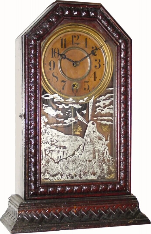 C.1908, Sessions Clock Co., Forestville, CT, "Unique No. 1" model 8-day time only in generally good original condition. — Antique Clocks Price Guide
