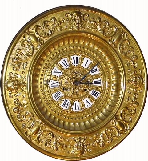 C.1886, Ansonia, Hanging Brass Antique, 8-day double spring time only. — Antique Clocks Price Guide