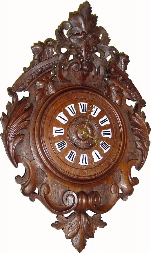 C.1890, French, Carved Oak Cartel — Antique Clocks Price Guide