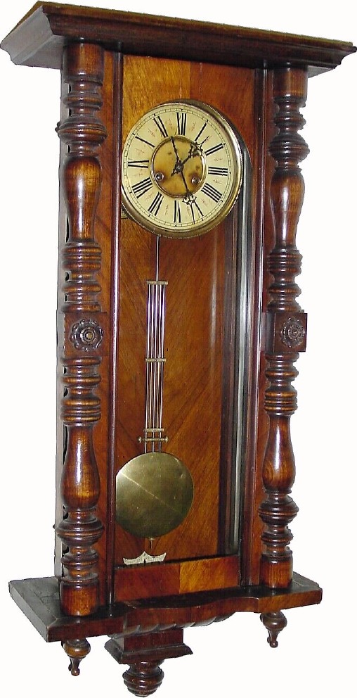 C.1905, German, Kienzle, Large walnut wall regulator with spring movement, in generally good as-found condition. — Antique Clocks Price Guide