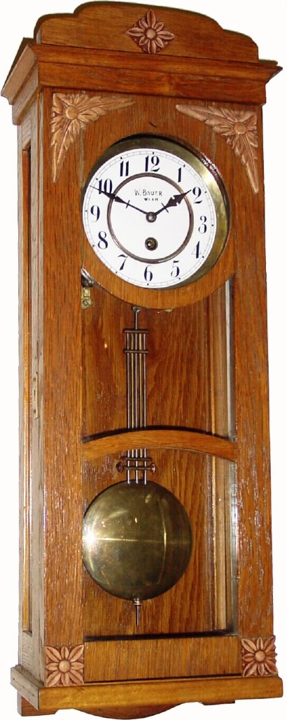 C.1910, Austrian, Time Only Spring regulator in an oak case, — Antique Clocks Price Guide