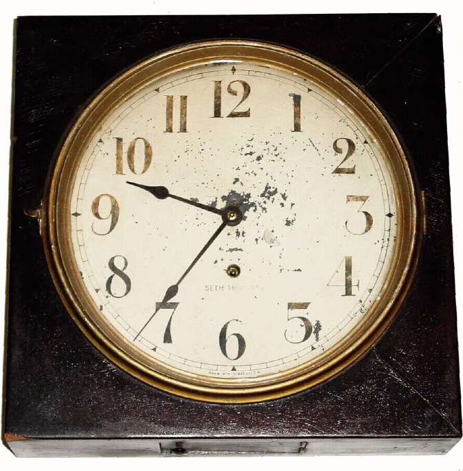 C.1922, Seth Thomas Clock Co., Thomaston, Conn., "Office No. 1" 8-day wall timepiece. — Antique Clocks Price Guide